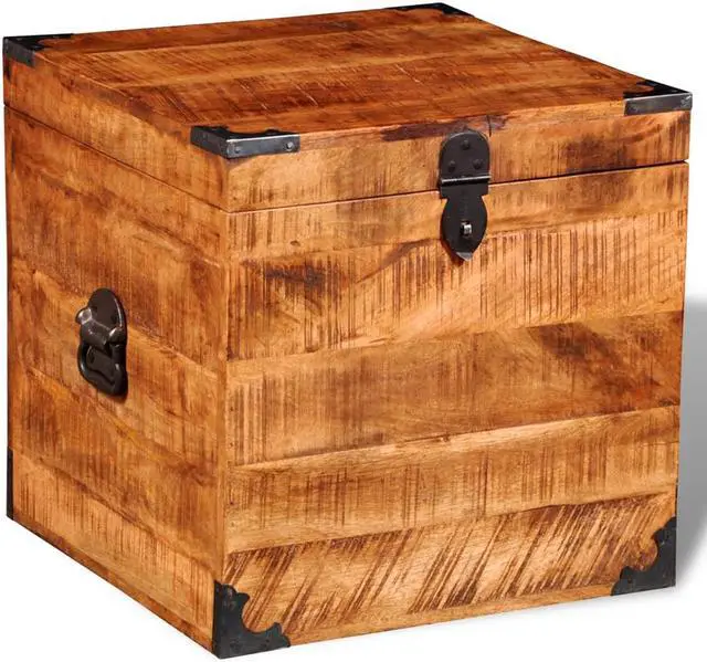 Alt view image 4 of 11 - vidaXL Storage Cabinet Wooden Tool Chest with Locking System Rough Mango Wood