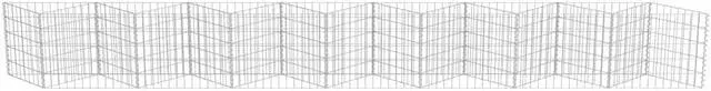 Alt view image 5 of 18 - vidaXL Gabion Wall Galvanized Steel 177.2"x11.8"x19.7" Stone Basket Cage Fence