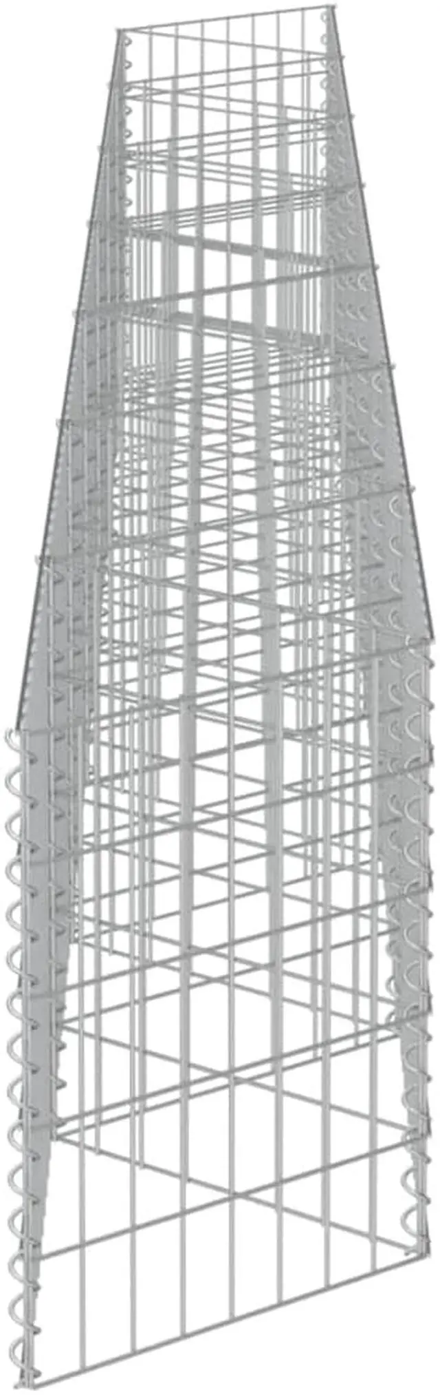 Alt view image 6 of 18 - vidaXL Gabion Wall Galvanized Steel 177.2"x11.8"x19.7" Stone Basket Cage Fence