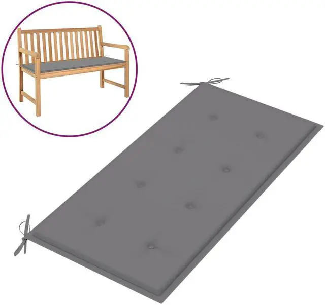 Alt view image 9 of 14 - vidaXL Garden Bench Cushion Grey 100x50x4 cm Oxford Fabric