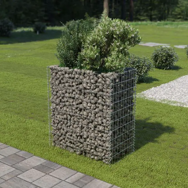 Main image of vidaXL Gabion Raised Bed Galvanized Steel 35.4"x19.7"x39.4" Stone Baskets Cage
