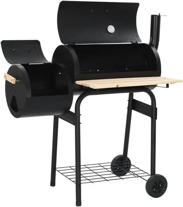 Alt view image 6 of 11 - vidaXL Charcoal Barbecue Smoker Charcoal Grill BBQ Grill for Camping Picnic