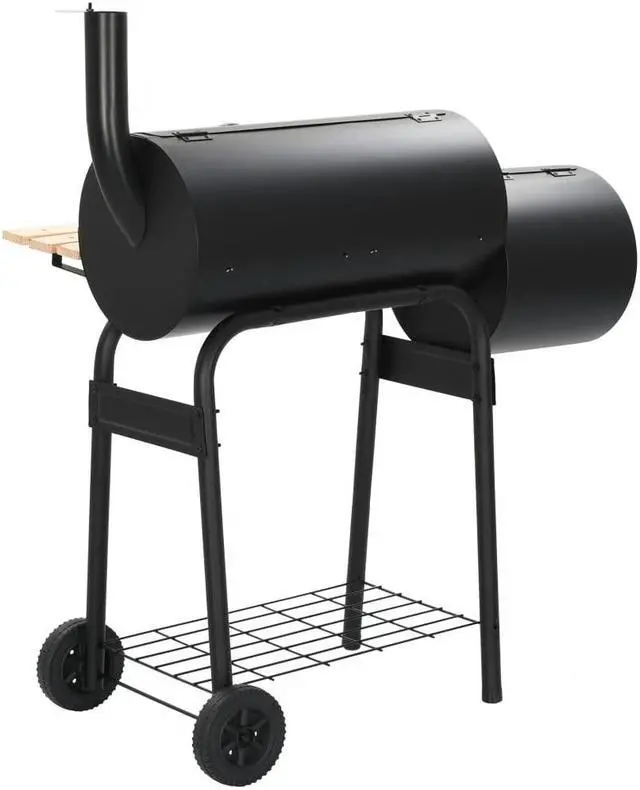 Alt view image 5 of 11 - vidaXL Charcoal Barbecue Smoker Charcoal Grill BBQ Grill for Camping Picnic
