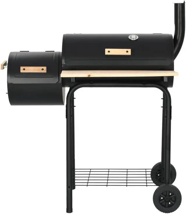 Alt view image 3 of 11 - vidaXL Charcoal Barbecue Smoker Charcoal Grill BBQ Grill for Camping Picnic