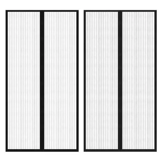 Alt view image 4 of 10 - vidaXL Insect Door Curtains 2 pcs 82.7"x39.4" Magnet Black