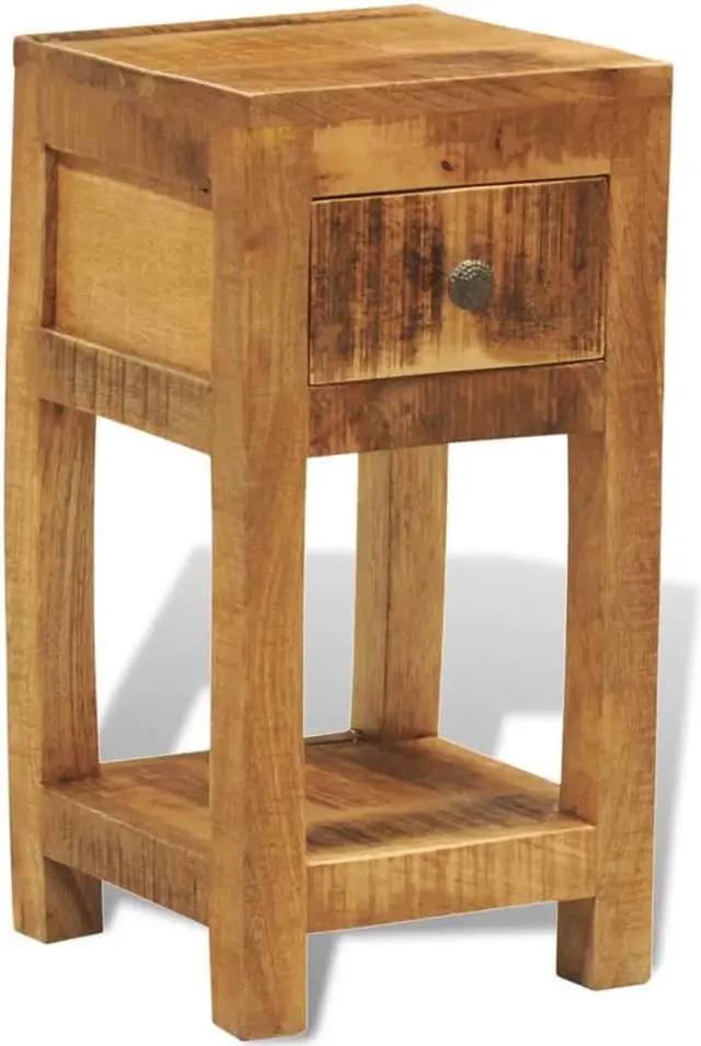 Alt view image 5 of 11 - vidaXL Solid Mango Wood Side End Table Storage Cabinet Nightstand 1 Drawer