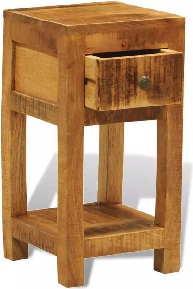 Alt view image 7 of 11 - vidaXL Solid Mango Wood Side End Table Storage Cabinet Nightstand 1 Drawer