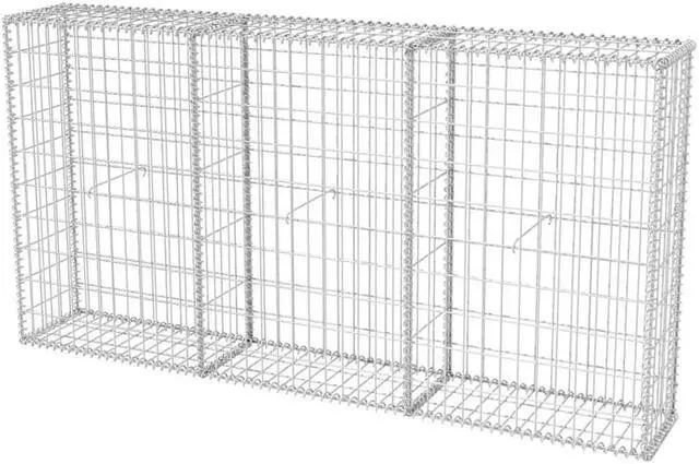 Alt view image 10 of 15 - vidaXL Gabion Basket, Galvanized-Steel Gabion Wall/ Cage, 78.7''x11.8x39.4''