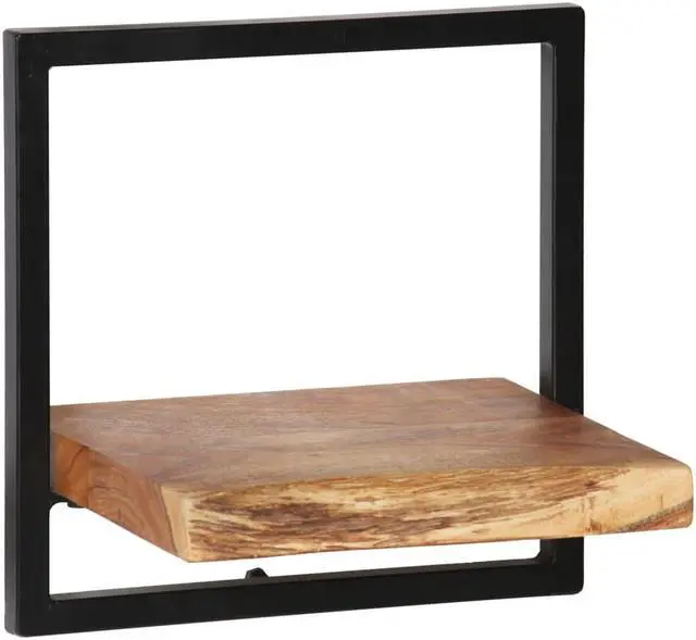 Alt view image 4 of 14 - vidaXL Wall Shelves Floating Shelves Display Shelves 5 pcs Solid Wood and Steel