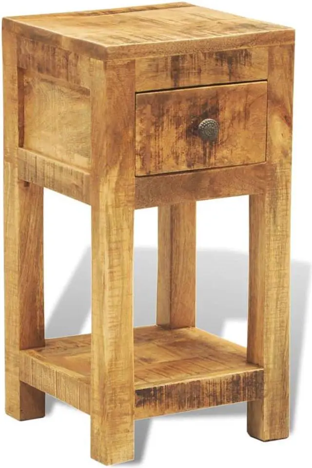 Alt view image 2 of 11 - vidaXL Solid Mango Wood Side End Table Storage Cabinet Nightstand 1 Drawer