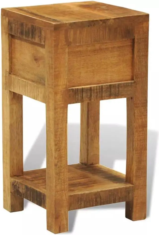 Alt view image 6 of 11 - vidaXL Solid Mango Wood Side End Table Storage Cabinet Nightstand 1 Drawer