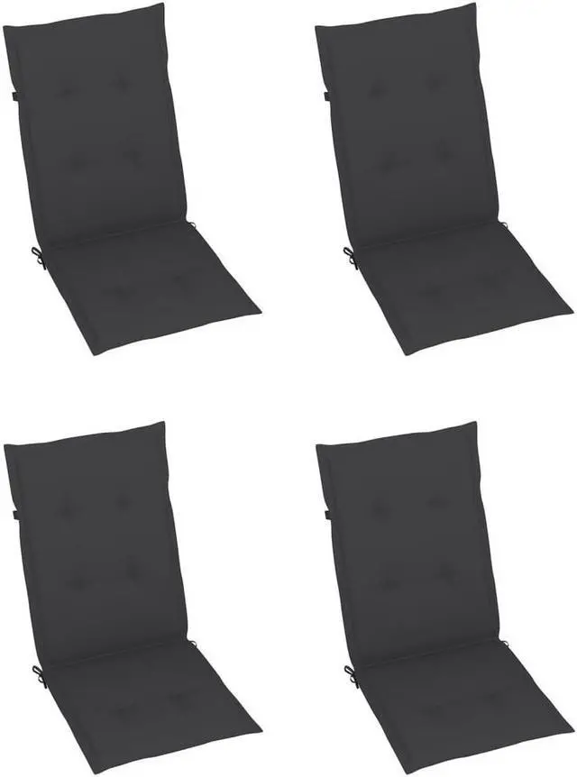 Alt view image 2 of 11 - vidaXL Chair Cushion 4 Pcs Garden High Back Chair Cushion Anthracite Fabric