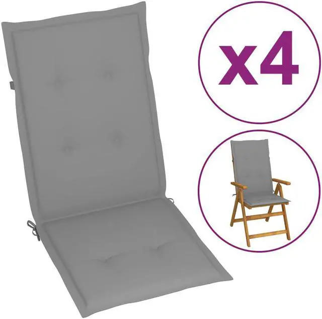 Main image of vidaXL Chair Cushion 2 Pcs Outdoor Garden High Back Chair Cushion Green Fabric