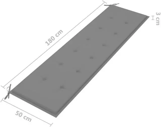 Alt view image 5 of 12 - vidaXL Bench Cushion Water Repellent Garden Seat Cushion Gray Oxford Fabric