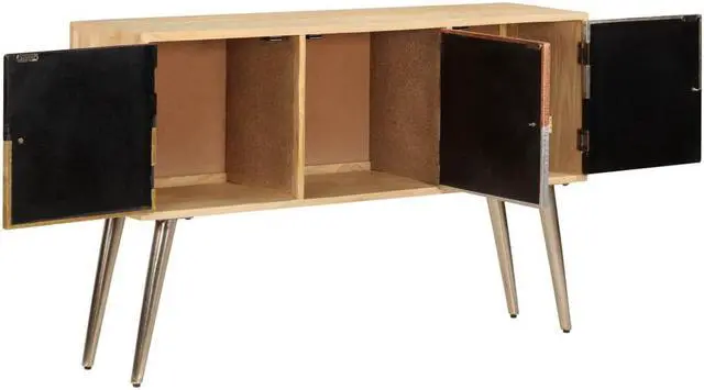 Alt view image 6 of 15 - vidaXL Sideboard Bar Buffet Console Cabinet with Compartments Solid Wood Mango
