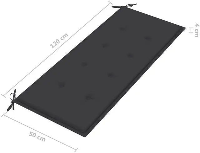 Alt view image 5 of 11 - vidaXL Garden Bench Cushion Anthracite 120x50x4 cm Oxford Fabric