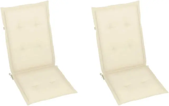 Alt view image 2 of 11 - vidaXL Chair Cushion 2 Pcs Outdoor Garden High Back Chair Cushion Cream Fabric