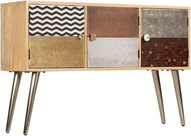 Alt view image 4 of 15 - vidaXL Sideboard Bar Buffet Console Cabinet with Compartments Solid Wood Mango