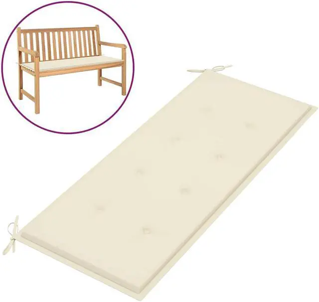 Main image of vidaXL Bench Cushion Water Repellent Garden Seat Cushion Cream Oxford Fabric