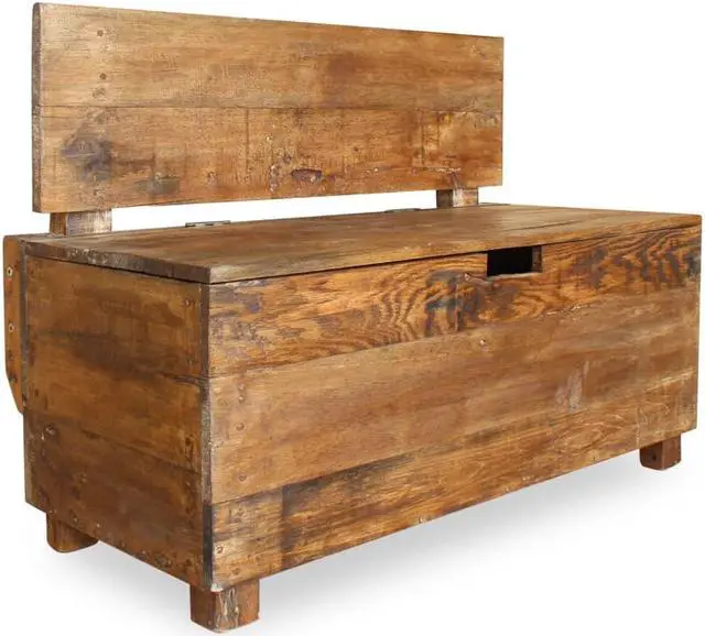 Alt view image 3 of 11 - vidaXL Bench Wooden Bench Entryway Bench with Storage Solid Reclaimed Wood