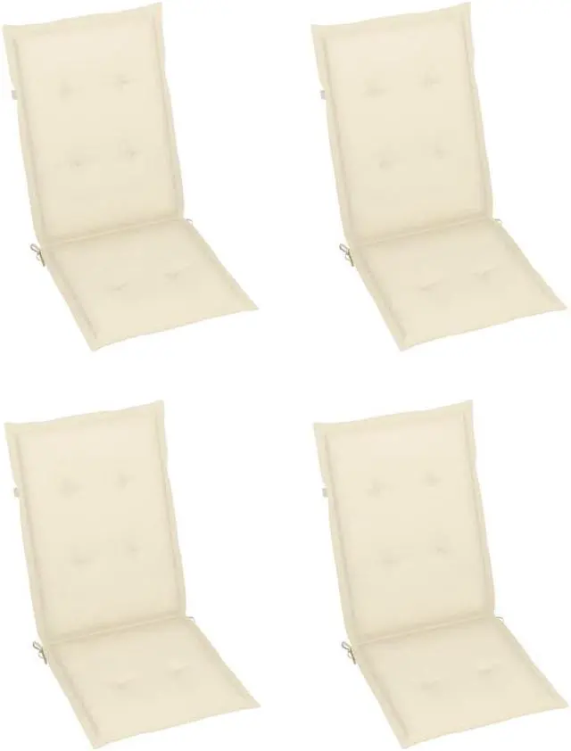 Alt view image 2 of 11 - vidaXL Chair Cushion 4 Pcs Outdoor Garden High Back Chair Cushion Gray Fabric