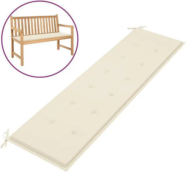 Main image of vidaXL Bench Cushion Water Repellent Garden Seat Cushion Cream Oxford Fabric