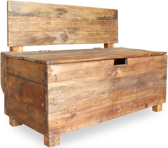 Main image of vidaXL Bench Wooden Bench Entryway Bench with Storage Solid Reclaimed Wood