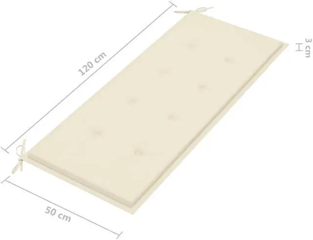 Alt view image 8 of 12 - vidaXL Bench Cushion Water Repellent Garden Seat Cushion Cream Oxford Fabric