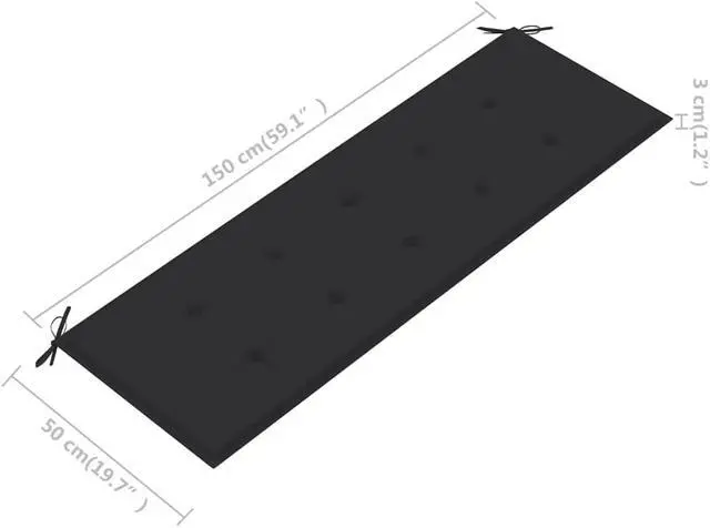 Alt view image 10 of 12 - vidaXL Bench Cushion Water Repellent Garden Cushion Anthracite Oxford Fabric
