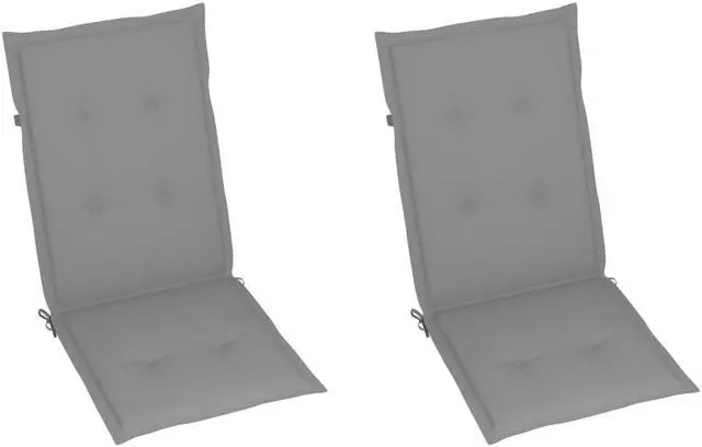 Alt view image 2 of 17 - vidaXL Chair Cushion 2 Pcs Outdoor Garden High Back Chair Cushion Gray Fabric