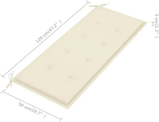 Alt view image 10 of 12 - vidaXL Bench Cushion Water Repellent Garden Seat Cushion Cream Oxford Fabric