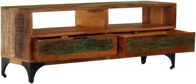 Alt view image 4 of 11 - vidaXL TV Stand Monitor Stand Desktop Stand Console Unit Solid Reclaimed Wood