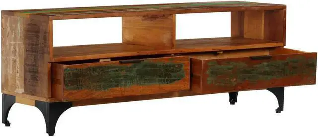 Alt view image 3 of 11 - vidaXL TV Stand Monitor Stand Desktop Stand Console Unit Solid Reclaimed Wood