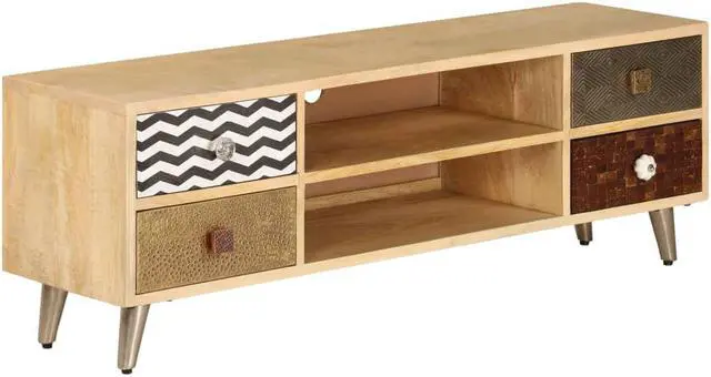 Alt view image 5 of 14 - vidaXL TV Stand TV Unit Sideboard TV Console Media Cabinet Solid Mango Wood