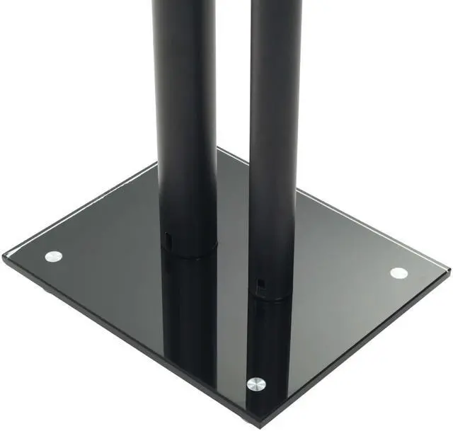Alt view image 5 of 13 - vidaXL Speaker Stands Speaker Holder 2 Pcs Tempered Glass 2 Pillars Design Black