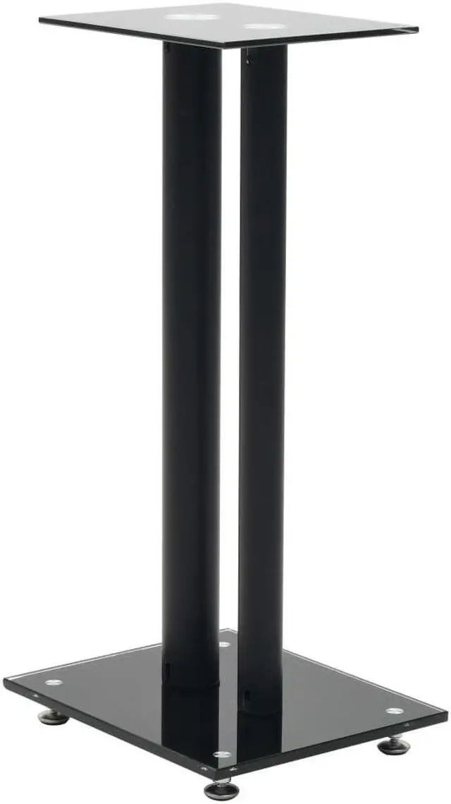 Alt view image 2 of 13 - vidaXL Speaker Stands Speaker Holder 2 Pcs Tempered Glass 2 Pillars Design Black