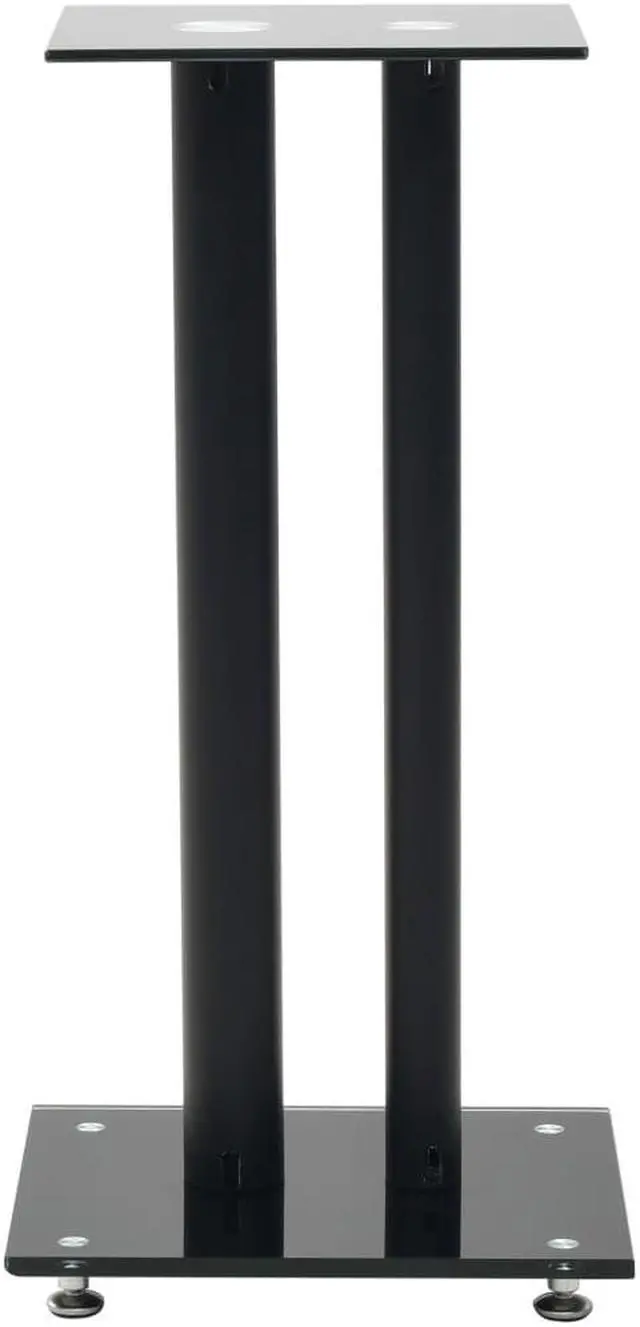 Alt view image 3 of 13 - vidaXL Speaker Stands Speaker Holder 2 Pcs Tempered Glass 2 Pillars Design Black