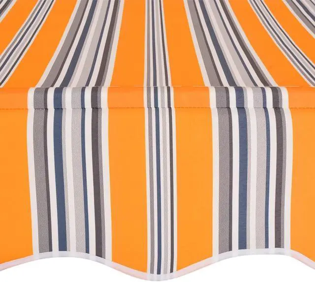 Alt view image 4 of 14 - vidaXL Retractable Awning Patio Folding Arm Awning 59" Yellow and Blue Stripes