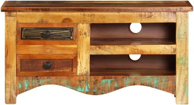 Alt view image 4 of 11 - vidaXL TV Stand TV Unit Sideboard TV Console Cabinet Recycled Teak and Steel