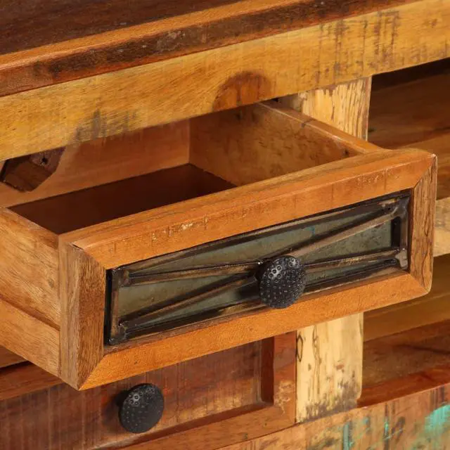 Alt view image 3 of 11 - vidaXL TV Stand TV Unit Sideboard TV Console Cabinet Recycled Teak and Steel