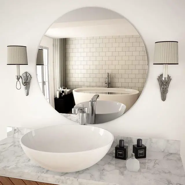 Main image of vidaXL Wall Mirror Transparent Glass 27.6 in diameter Wall mounting