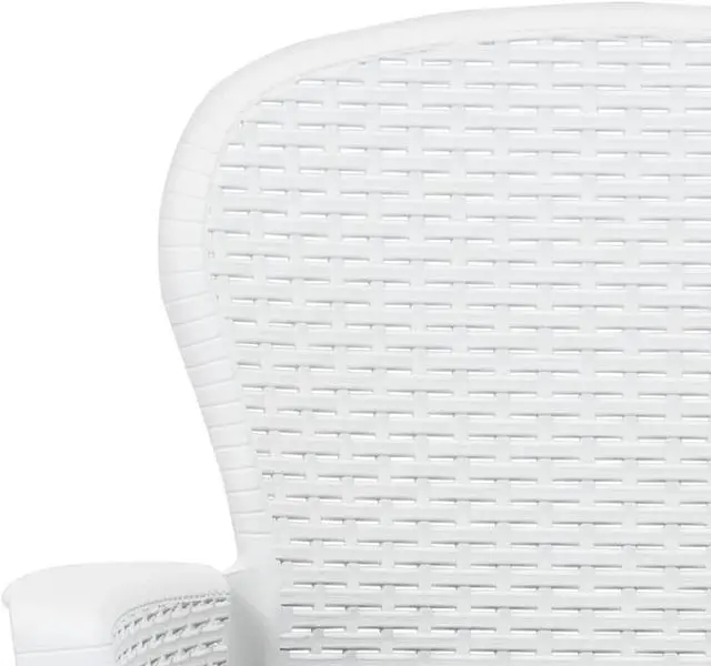 Alt view image 4 of 6 - vidaXL Patio Bistro Set 5 Piece Patio Furniture Set Table Chair Plastic White