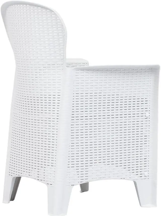 Alt view image 2 of 6 - vidaXL Patio Bistro Set 5 Piece Patio Furniture Set Table Chair Plastic White
