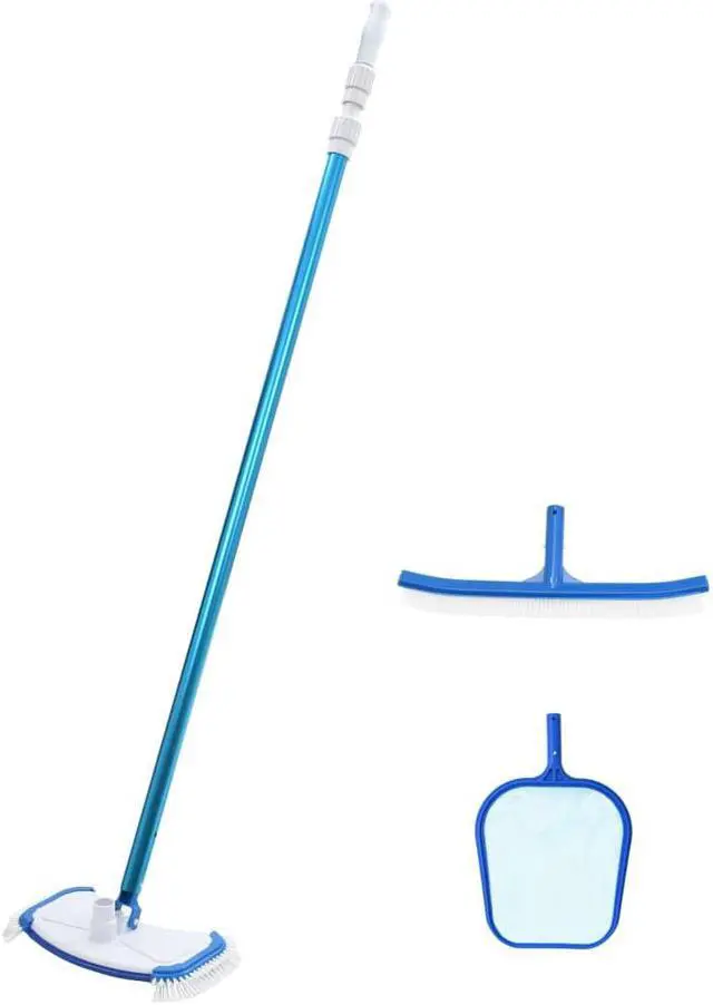 Alt view image 2 of 10 - vidaXL Pool Cleaning Kit Pool Maintenance Kit Care Kit Vacuum Skimmer 9 Piece