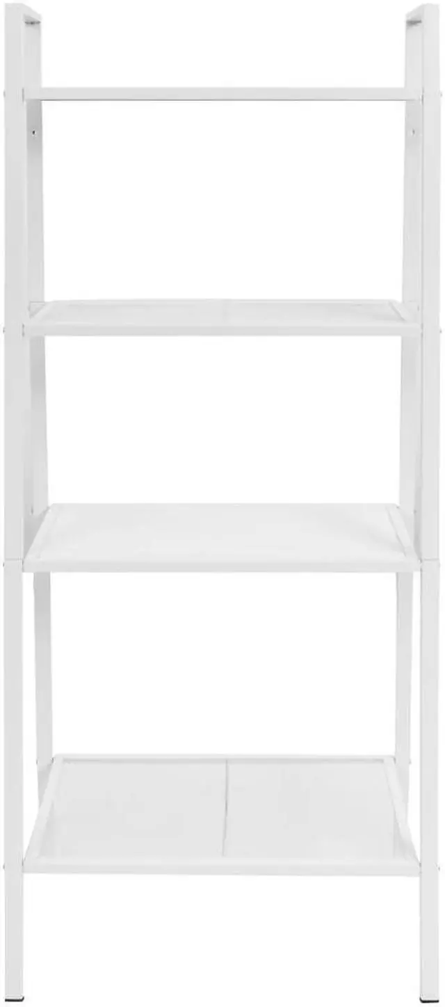Alt view image 2 of 12 - vidaXL Bookcase 4-Tiers Ladder Bookcase Plant Display Shelving Unit Metal White