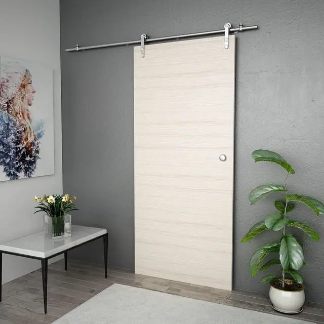Alt view image 9 of 12 - vidaXL Barn Door Kit Sliding Door Hardware Kit Door Track Stainless Steel Silver