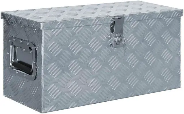 Main image of vidaXL Aluminum Box 24.2"x10.4"x11.8" Silver Toolbox Trailer Box Organizer