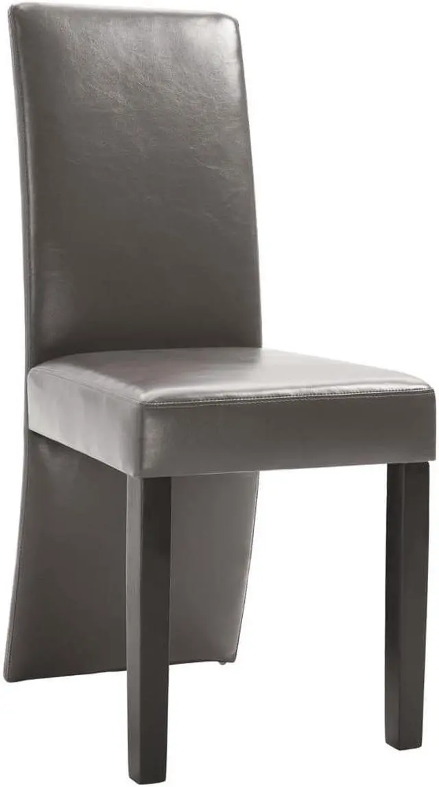 Alt view image 2 of 7 - vidaXL Dining Chairs 4 Pcs Side Chair with Solid Wood Legs Gray Faux Leather