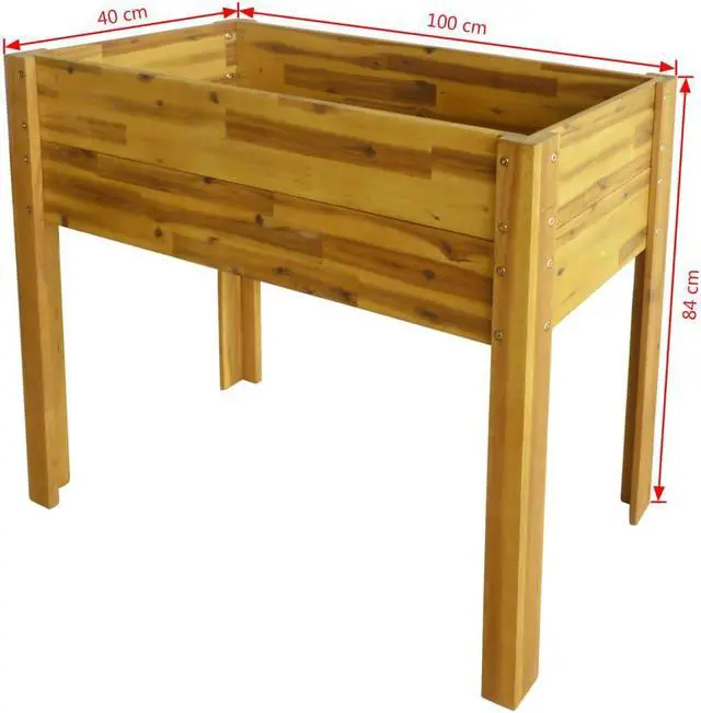 Alt view image 7 of 11 - vidaXL Solid Wood Acacia Raised Garden Raised Bed Flower Bed Outdoor Planter