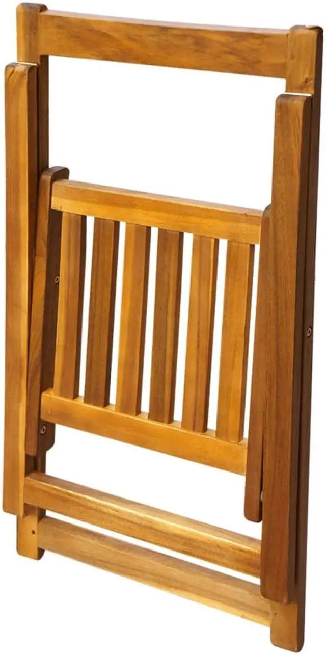 Alt view image 11 of 11 - vidaXL 5 Piece Folding Outdoor Dining Set Solid Acacia Wood